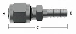 Compression to Barb Fitting - 1/4" Tube Size to 1/4" Barb