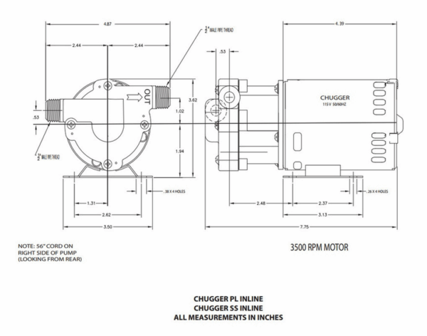 Chugger Pump - S/S Inline Brewing Pump