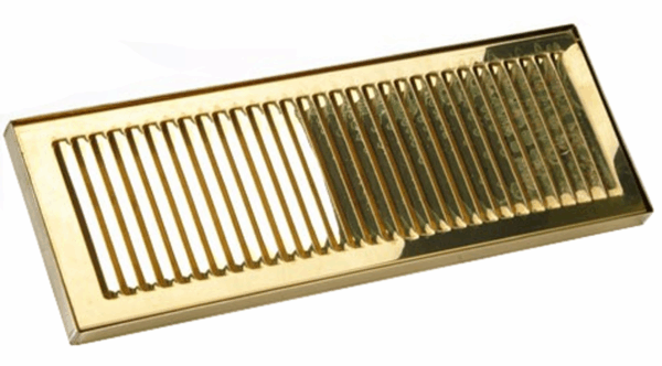 Perlick Brass 7-5/8" X 8-5/16" Recessed Flush Mount Drip Tray TARNISH FREE BRASS - Image 2