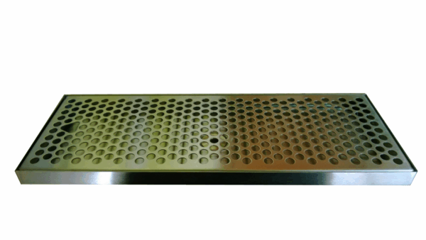 14-7/8" L x 5-3/8" D x 3/4" H, S/S Drip Tray With Brass Drain