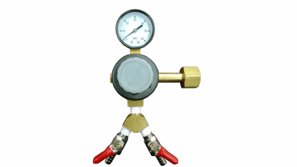 160 PSI Polycarbonate Single Gauge Regulator With "Y" Fitting And Two Shut-offs