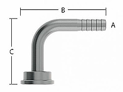 S/S Elbow For Hex Nuts & 1/4" Barb