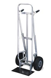 Curved Back Beverage Hand Truck - Aluminum Frame - 10x16 inch Shoe